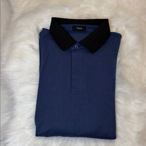 Theory Men's Navy Polo with Black Collar